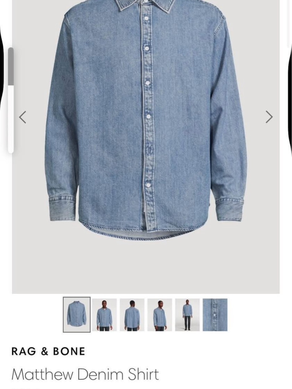 Mens casual rag & bone Denim Button-Up Shirt M - Picture 3 of 3